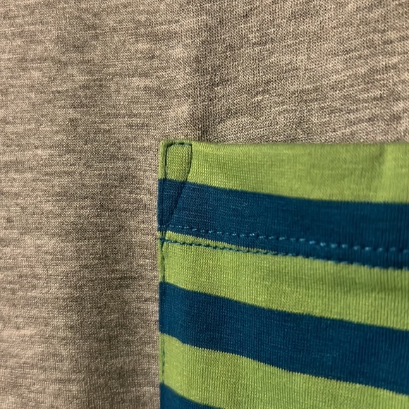 NWT Lularoe Carly Hi-Lo dress in heather grey w lime/blue accents. Size M. - Picture 2 of 6